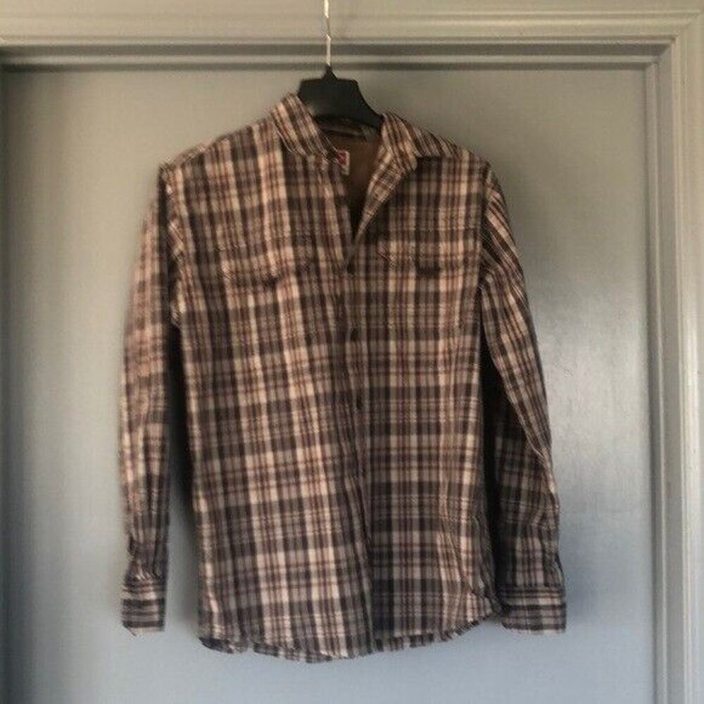 Wrangler Men's Plaid Long Sleeve Button Down Premium Quality Shirt Sz Small